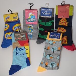 6 Pair Adult Novelty Socks NEW